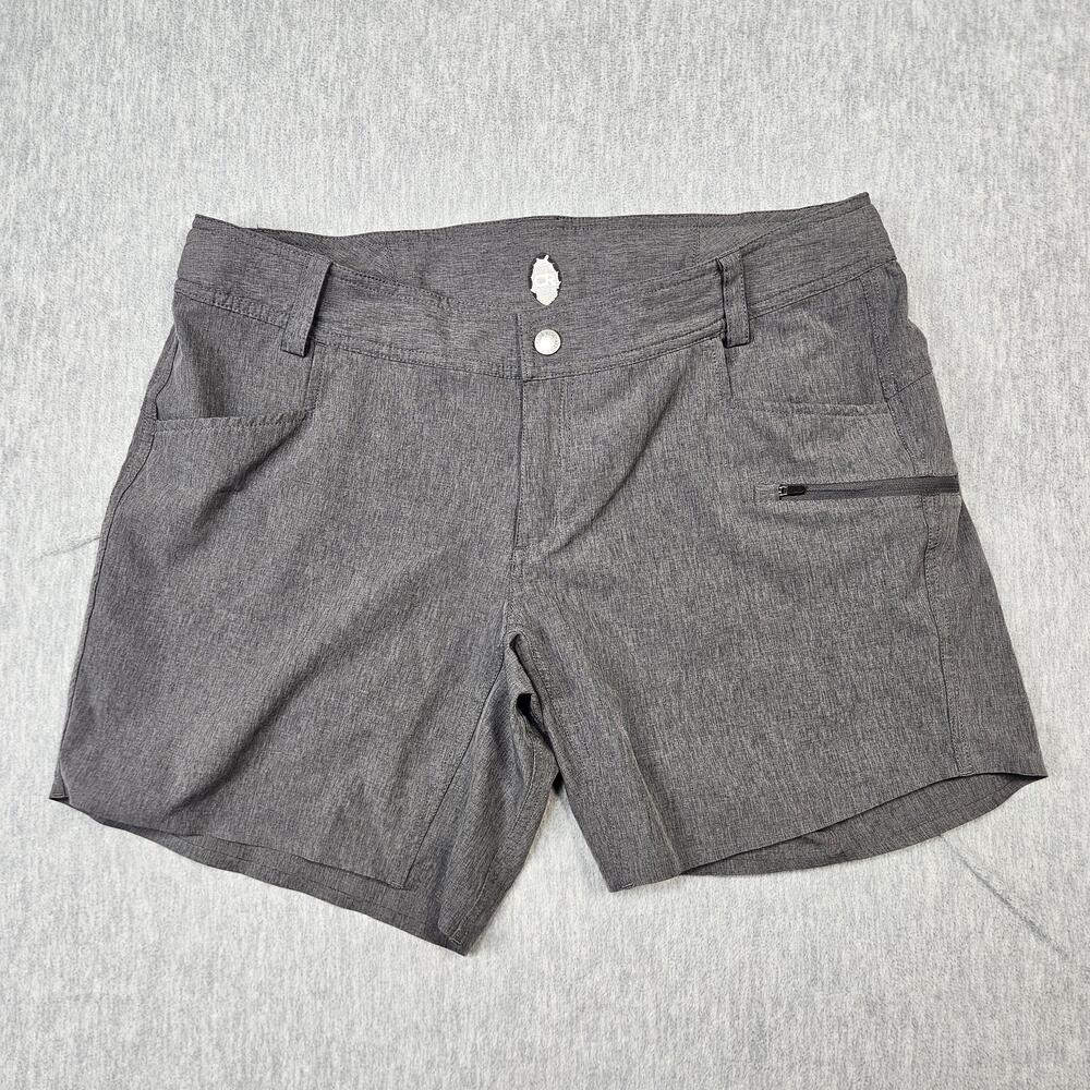 Club Ride Shorts Womens L Gray Eden Adjustable Waist Zip Pocket Cycling